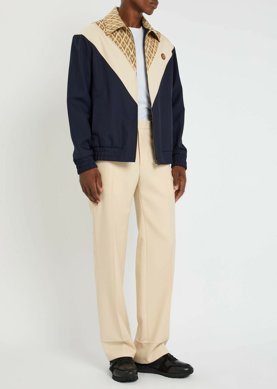 Valentino Garavani Wool Gabardine Trousers Cream