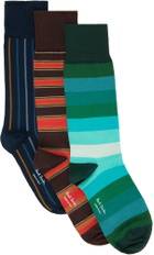 Paul Smith Three-Pack Multicolor Stripe Socks