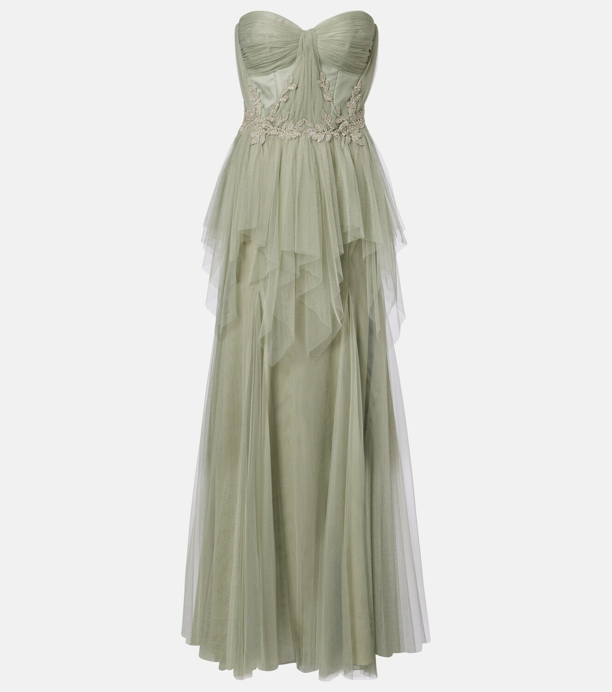 Costarellos Embellished tulle corset gown