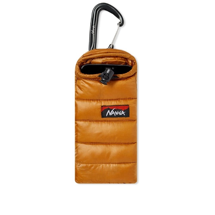 Photo: Nanga Men's Mini Sleeping Bag Phone Case in Gold