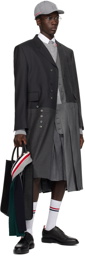 Thom Browne Black 4-Bar Leather Tote