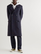 FRAME - Double-Breasted Wool-Blend Overcoat - Blue
