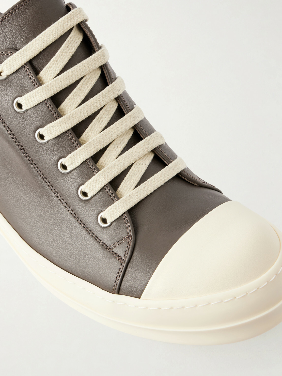 Rick Owens - Ramones Leather and Rubber Sneakers - Brown