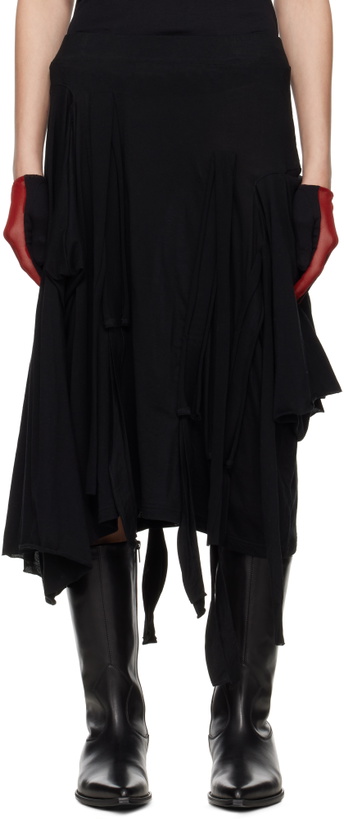 Photo: YOHJI YAMAMOTO Black Strappy Midi Skirt