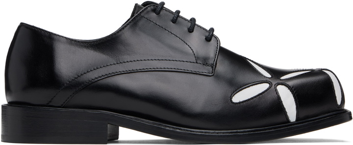 Photo: Stefan Cooke SSENSE Exclusive Black & White Slashed Square Toe Derbys