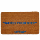 Off-White Quotes Doormat in Brown