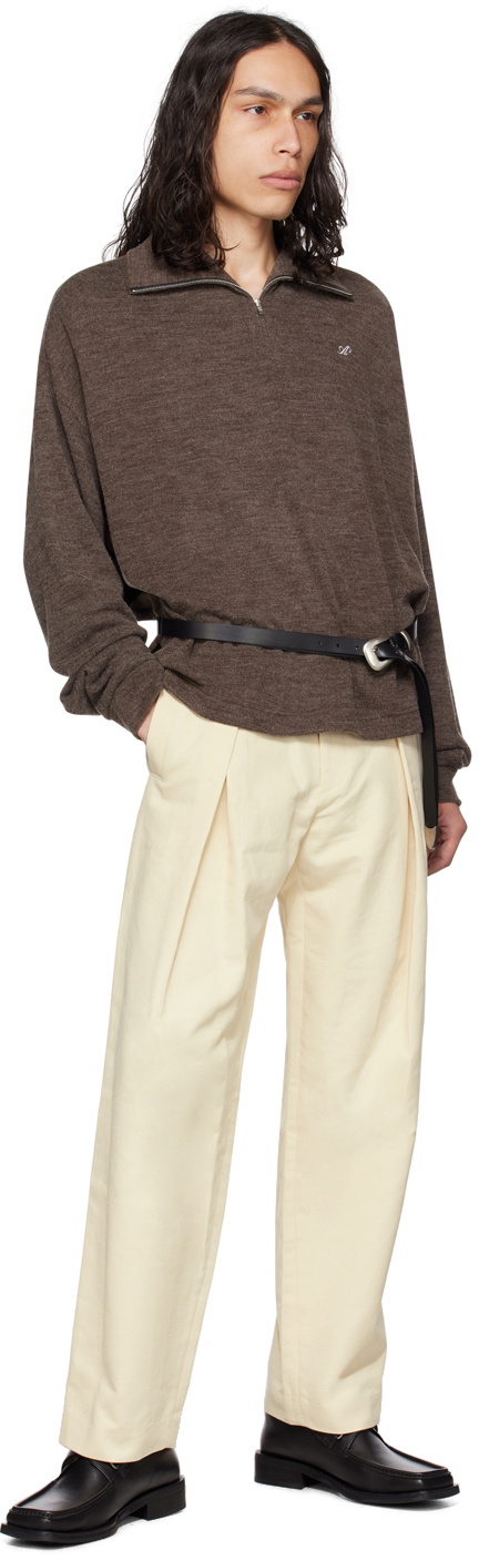 AFTER PRAY Off-White Two Tuck Trousers