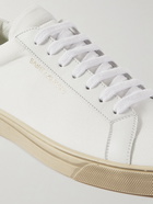 SAINT LAURENT - Andy Leather-Trimmed Logo-Print Canvas Sneakers - White