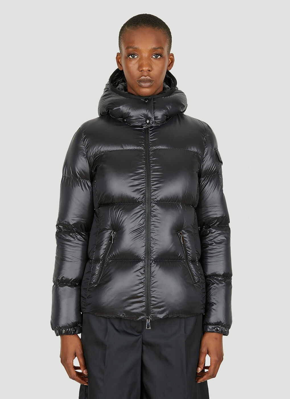 Fourmine Hooded Puffer Jacket in Black Moncler