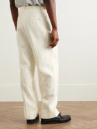 Stòffa - Straight-Leg Pleated Linen Trousers - Neutrals
