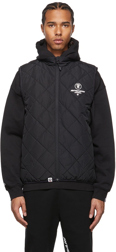 Photo: AAPE by A Bathing Ape Black Down Quilted Vest
