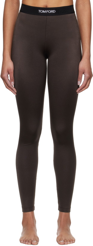 Photo: TOM FORD Brown Lustrous Signature Leggings