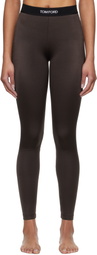 TOM FORD Brown Lustrous Signature Leggings