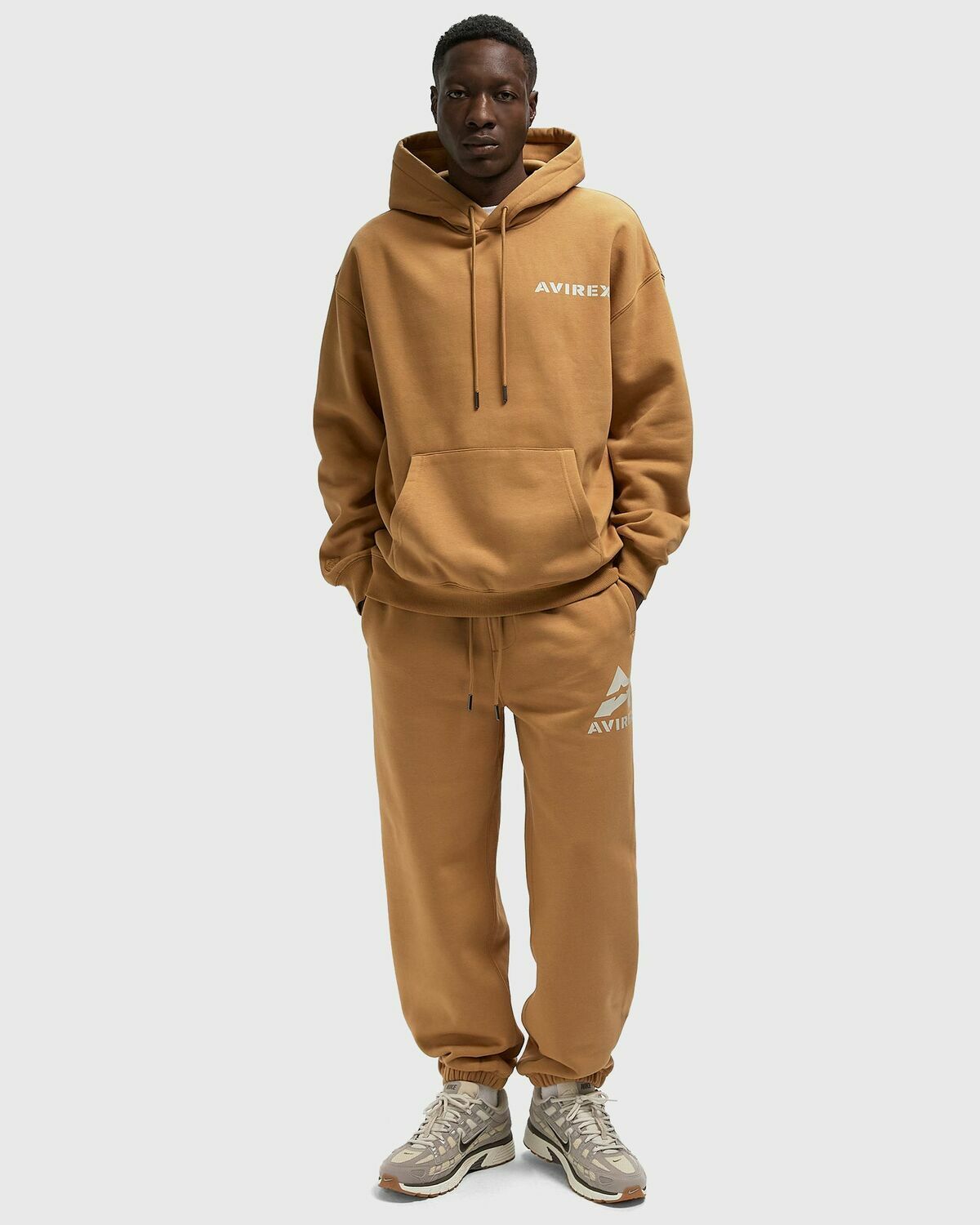 Avirex STACKED LOGO JOGGER Brown Mens Sweatpant