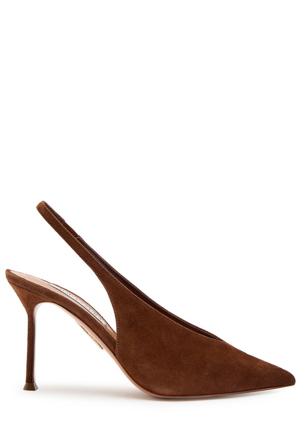 Photo: Aquazzura Voltaire 85 Suede Slingback Pumps