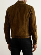 TOM FORD - Leather-Trimmed Suede Bomber Jacket - Brown
