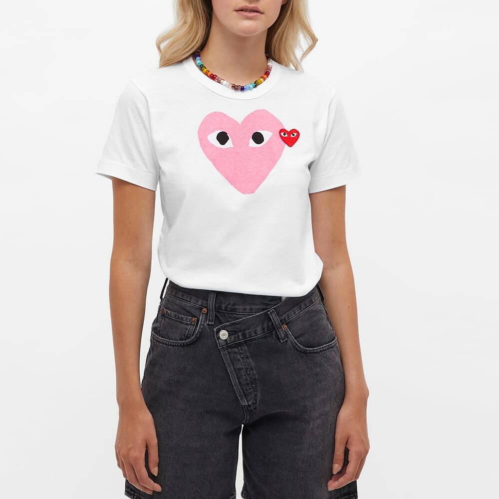 Comme des garcons play women's double heart logo tee best sale