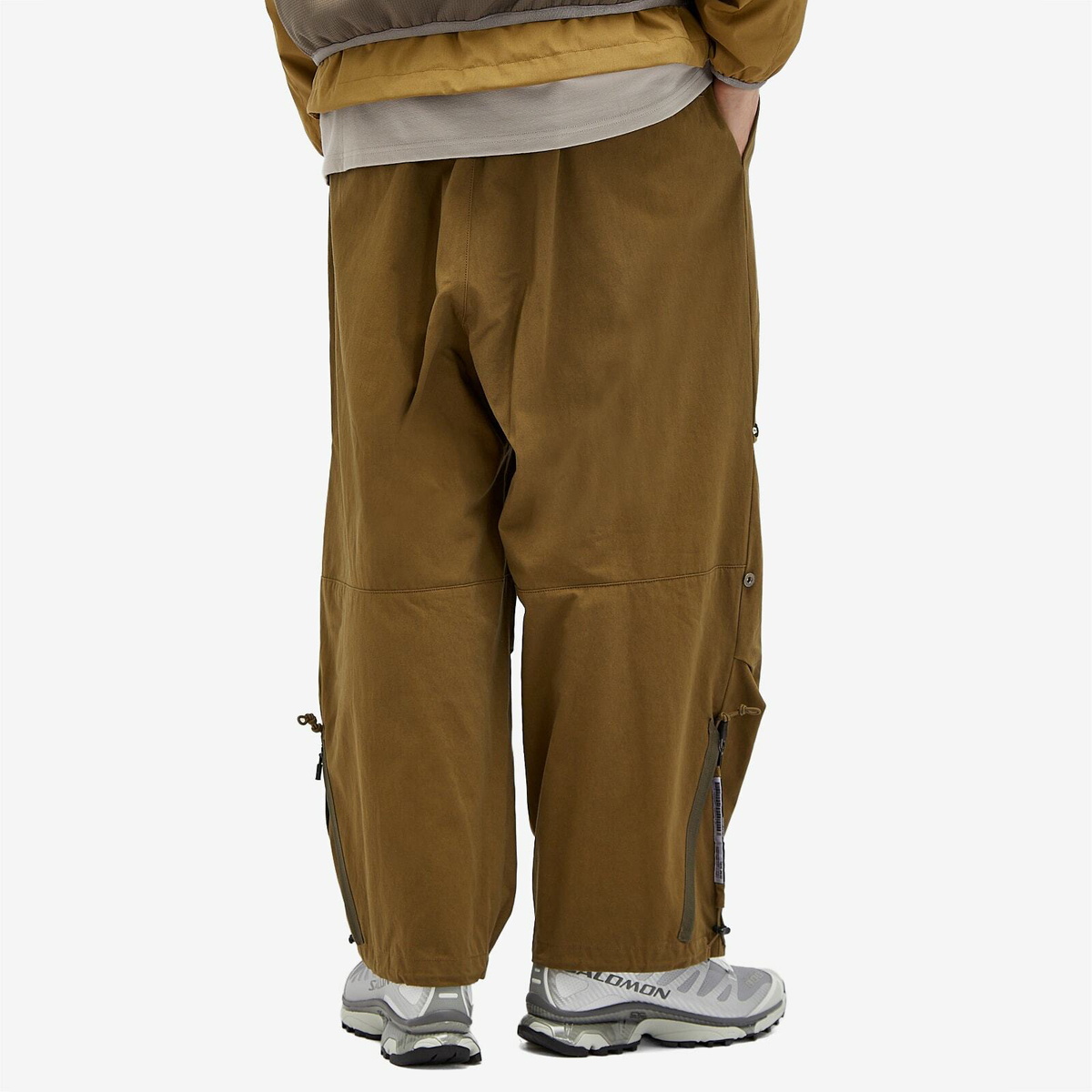Poliquant Men's Wide Zip Tucked Pants in Khaki