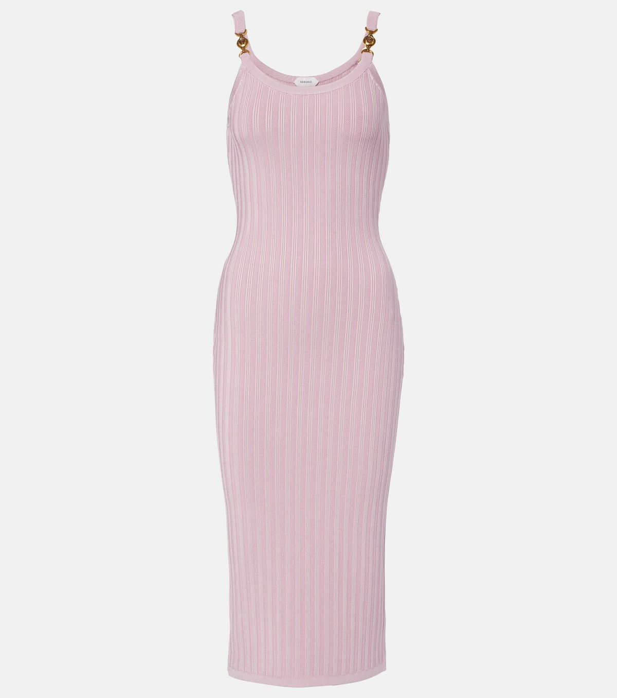 Versace Medusa ribbed-knit midi dress