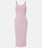 Versace Medusa ribbed-knit midi dress