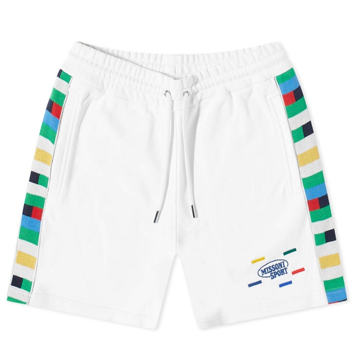 Photo: Missoni Men's Sport Sweat Shorts in White And Multicolour Heritage