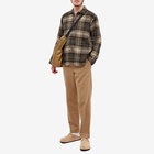 Universal Works Men's Check Wool Easy Overshirt in Brown