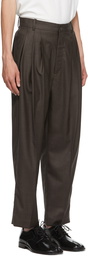 Hed Mayner Brown 4 Pleat Trousers