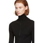 Yohji Yamamoto Black Rib Zip-Up Sweater