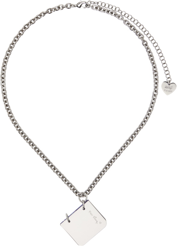Photo: I'm Sorry by Petra Collins SSENSE Exclusive Silver D'heygere Edition 'Diary' Necklace