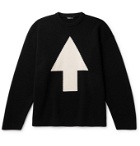 Balenciaga - Oversized Intarsia Wool-Blend Sweater - Black