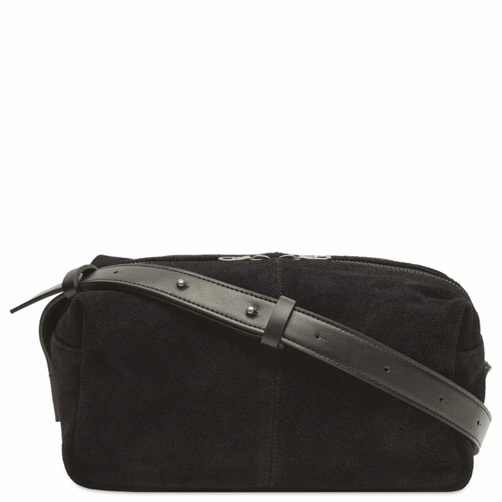 Photo: Mazi Untitled Dent Suede Cross Body Bag in Black 