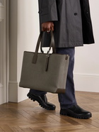 Dunhill - 1893 Harness Leather-Trimmed Woven Tote Bag