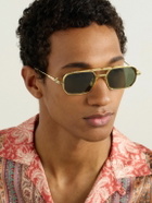Jacques Marie Mage - Last Frontier VI Deaver Aviator-Style Gold-Tone Sunglasses