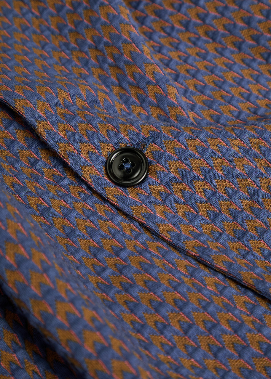 PS Paul Smith Houndstooth Cotton-blend Cardigan Blue