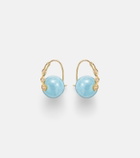 Sydney Evan 14kt gold (585/1000) earrings with diamonds and aquamarines