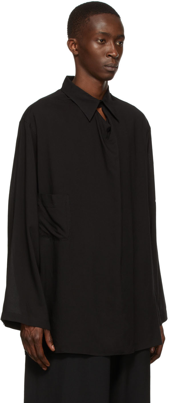 Yohji Yamamoto Black Cellulose Shirt Yohji Yamamoto