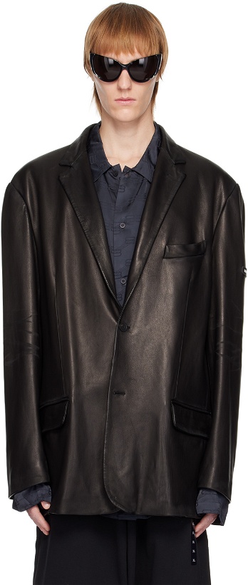 Photo: Balenciaga Black SB Leather Jacket