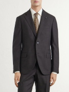 Lardini - Prince of Wales Checked Wool Suit Jacket - Brown