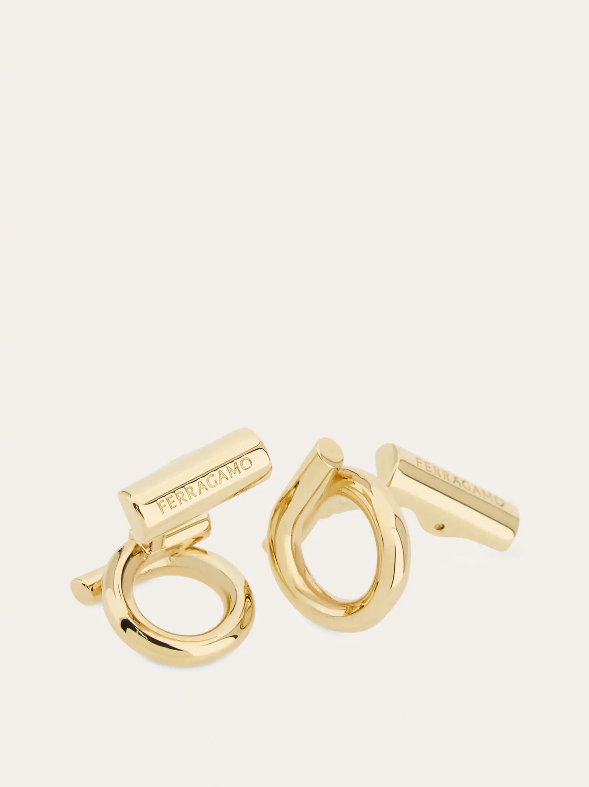 Ferragamo Mens Gancini cufflinks in Gold