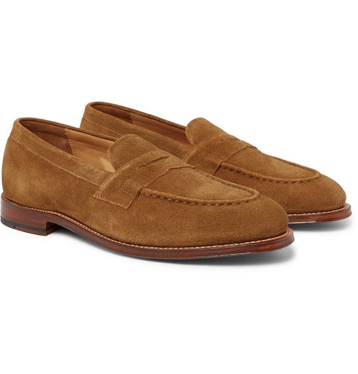 Photo: Grenson - Suede Penny Loafers - Brown