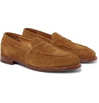 Grenson - Suede Penny Loafers - Brown