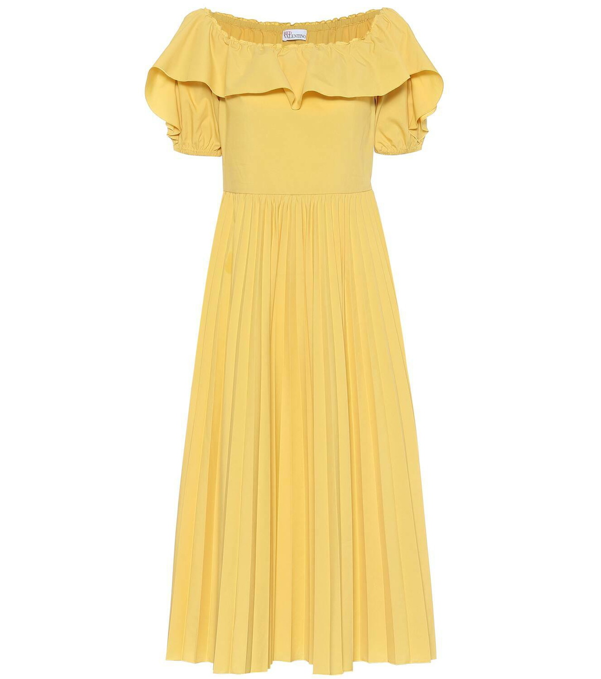 REDValentino Off-shoulder cotton-blend midi dress