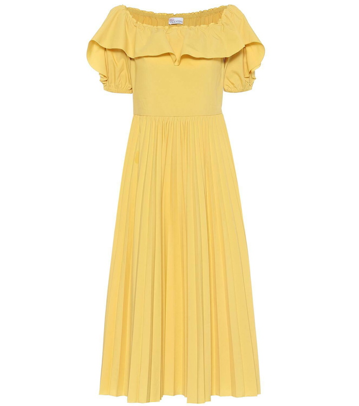 Photo: REDValentino Off-shoulder cotton-blend midi dress