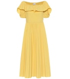 REDValentino Off-shoulder cotton-blend midi dress