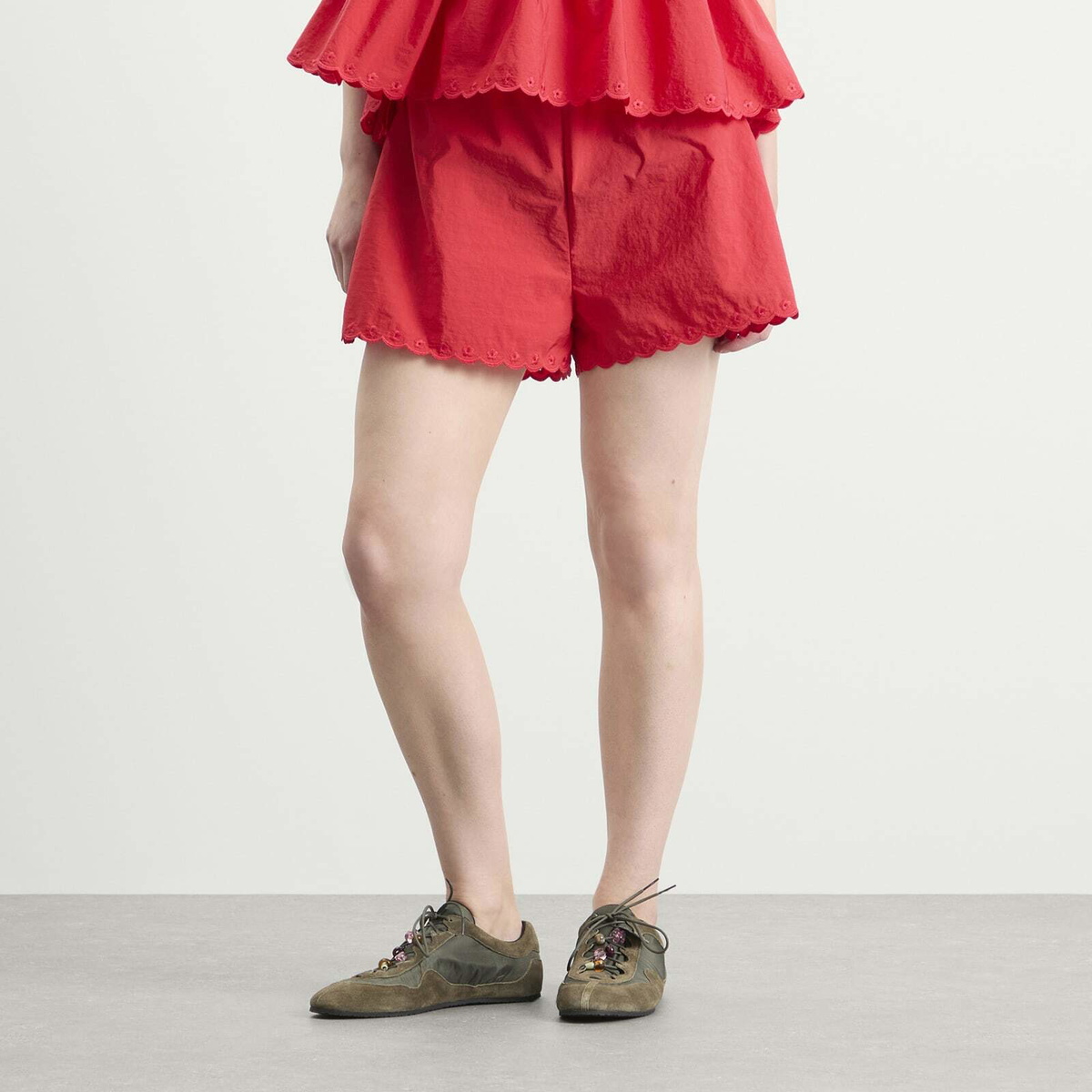 Cecilie Bahnsen Women's Blossom Shorts in Red