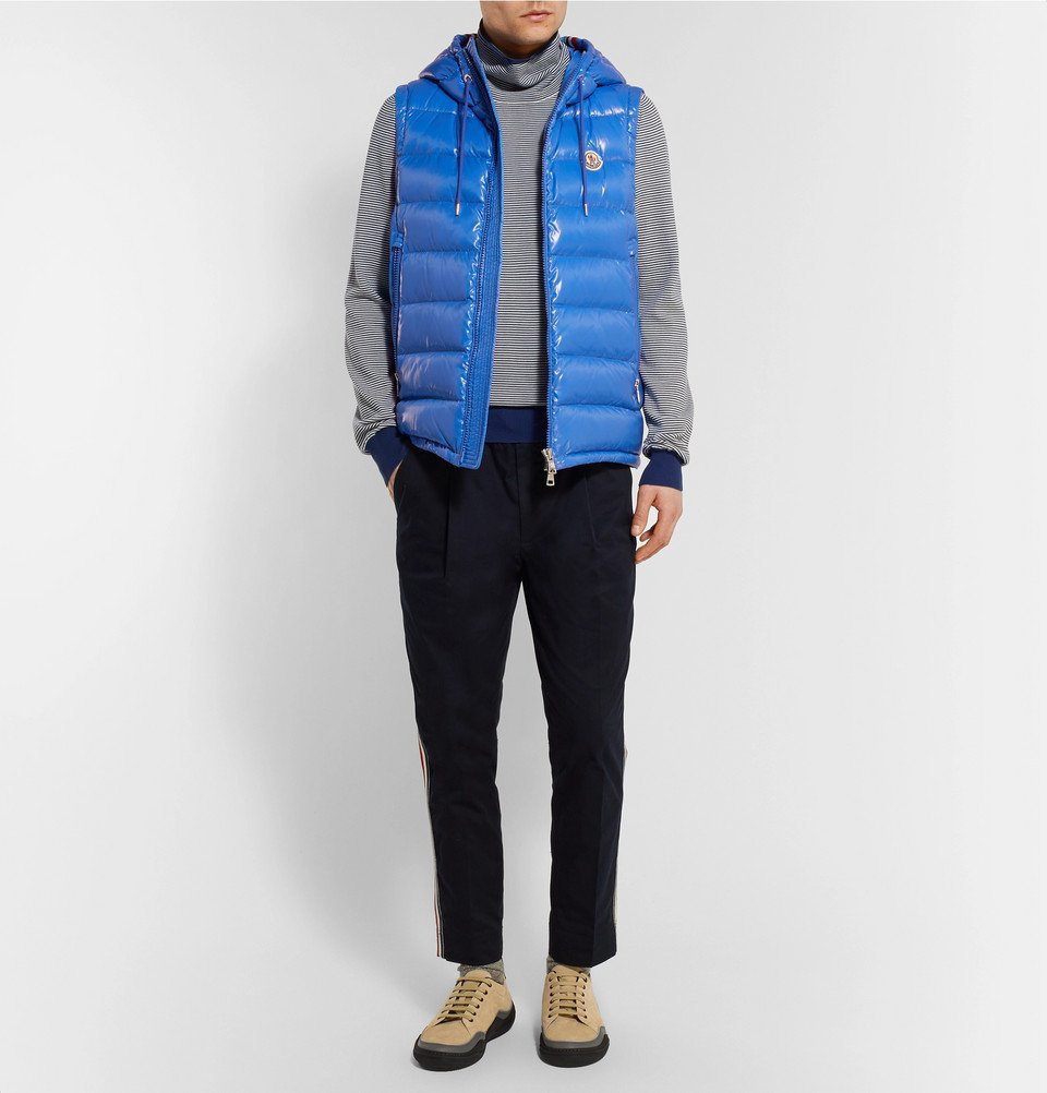 Moncler - Lanoux Quilted Shell Hooded Down Gilet - Men - Blue Moncler