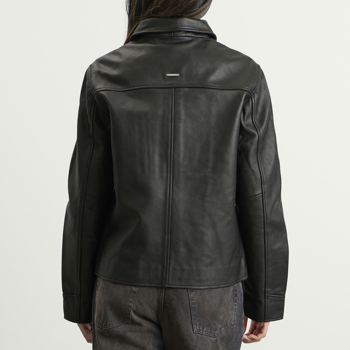 Deadwood Women's Bruno Upcycled Leather Jacket in Black
