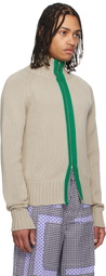 Edward Cuming Beige Chakra Knit Track Jacket
