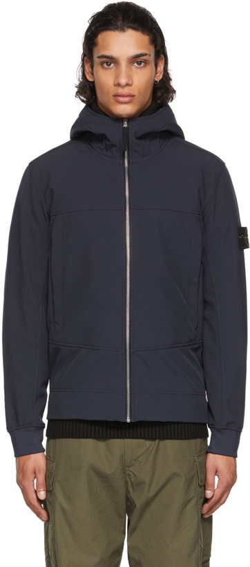 Photo: Stone Island Navy e.dye® Soft Shell-R Jacket