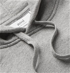 AMI - Logo-Embroidered Loopback Cotton-Jersey Hoodie - Gray